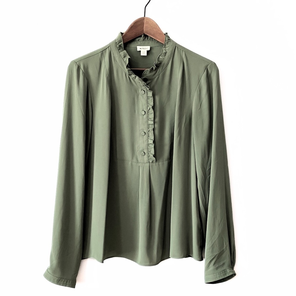 J. Crew Factory Elegant Green Blouse